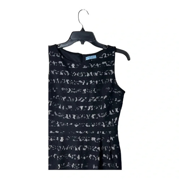 CYNTHUA ROWLEY SLEEVELESS LACE MIDI DRESS SIZE 4 HIDDEN ZIPPER BACK BLACK COLOR - Picture 2 of 9